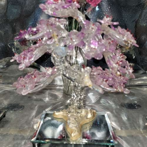 ***3件一套價 1990 年時代 玻璃 花 花卉 裝飾品 配件 Year 1990's Glass Flower Fl...