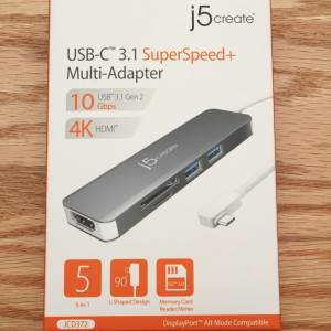 j5create 凱捷JCD372 USB-C Gen2 超高速 5合1 擴充集線器 UH-JCD372 USB Hub 集線器