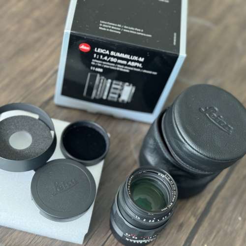極少用全套有盒 Leica Summilux-M 50mm F/1.4 ASPH Black Chrome Lens Germany 11688