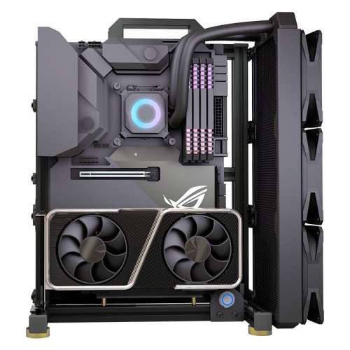 開放式機殼matx電腦機箱機架鋁合金atx創意個性itx機氣冷主機箱