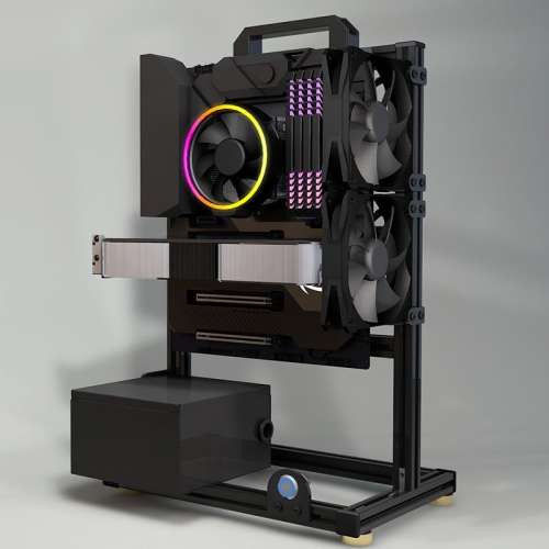 開放式機殼matx電腦機箱機架鋁合金atx創意個性itx機氣冷主機箱