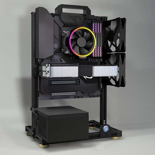 開放式機殼matx電腦機箱機架鋁合金atx創意個性itx機氣冷主機箱