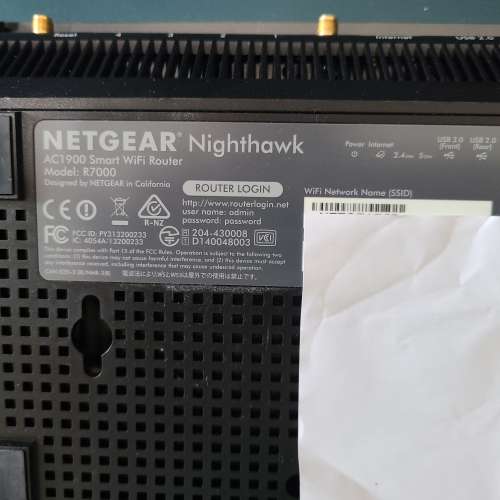 NetgearNighthawkWifiRouter AC1900 Model R7000