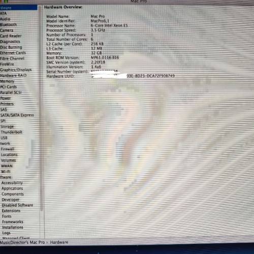 Apple MacPro 6.1 E5 3.5GHz 6C 32GB Ram 1TB SSD AMD FirePro D500 OSX