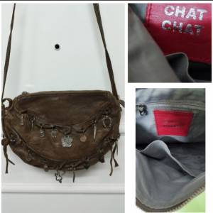 chat chat 羊皮手袋 genuine sheep leather handbag