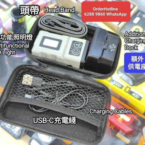 多功能可轉頭夾帽頭燈/電筒/工作燈 Multifunctional Flashlight Headlamp w/ Swive...