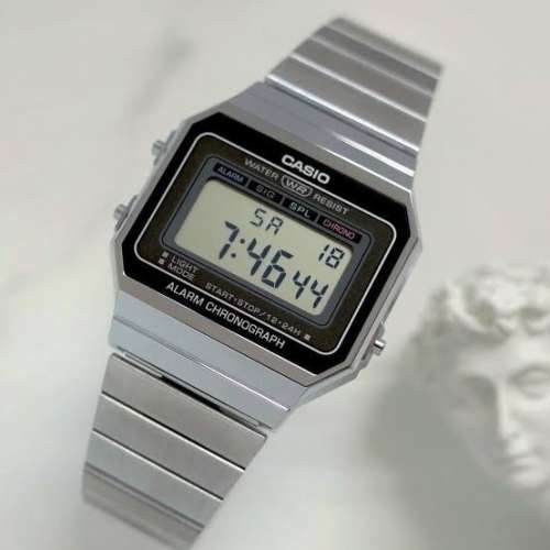 Montres Company香港註冊公司(31年老店) 卡西歐 CASIO 超薄錶殼 不鏽鋼錶帶 黑銀色...