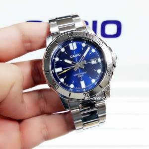 Montres Company香港註冊公司(31年老店) 卡西歐 CASIO 藍水鬼 不鏽鋼錶帶 點字 銀...