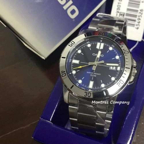 Montres Company香港註冊公司(31年老店) 卡西歐 CASIO 藍水鬼 不鏽鋼錶帶 點字 銀...