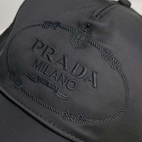 PRADA普拉达 花标logo 鸭舌帽 女款 黑色