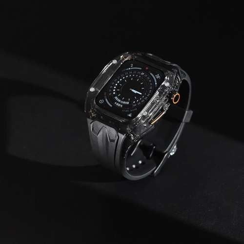 適用Applewatch透明蘋果手錶保護殼套S8/7改裝冰川高級感一體錶帶