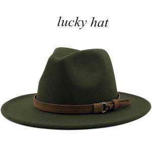 Unisex Wide Brim Felt Hats Men Women Panama Trilby Hat爵士帽