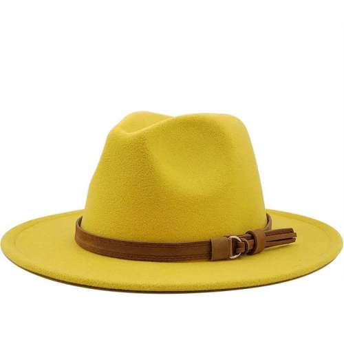 Unisex Wide Brim Felt Hats Men Women Panama Trilby Hat爵士帽
