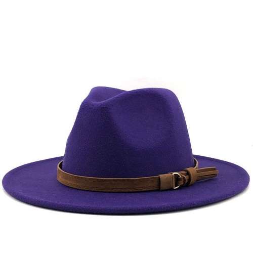 Unisex Wide Brim Felt Hats Men Women Panama Trilby Hat爵士帽