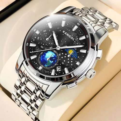 【星空系列】KANGOL男士手錶 運動計時 男士腕表 防水夜光日曆多功能男表