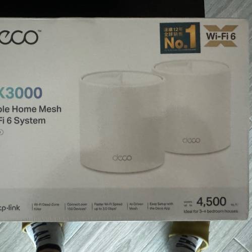 全新未拆TP-Link Deco X60 AX3000 Wi-Fi 6 雙頻 AX Mesh (2 件裝)