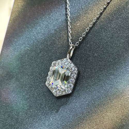 3克拉菱形莫桑鑽石項鍊吊墜