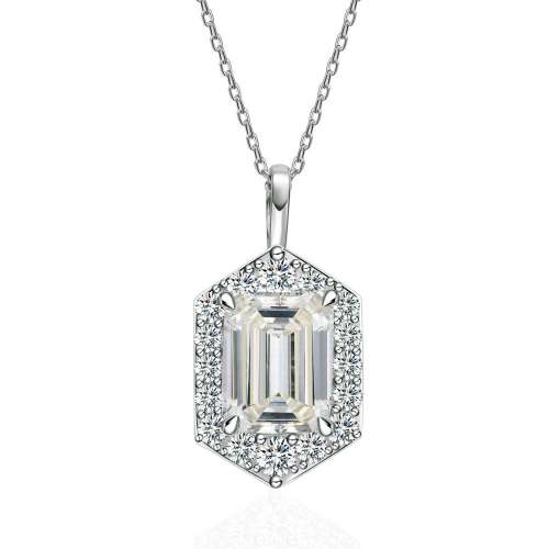 3克拉菱形莫桑鑽石項鍊吊墜