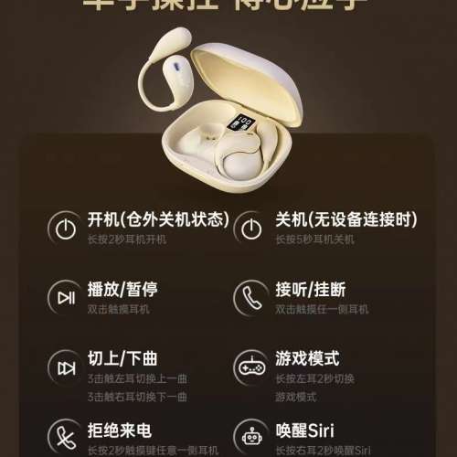 GD31新款真無線藍牙耳機掛耳式運動跑步降噪華為通用蘋果