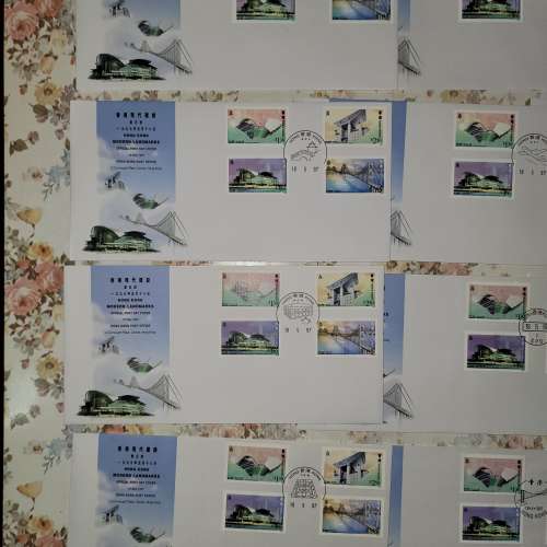 1997 年時代 香港 現代建設 首日封 郵票 11個一套價 Year 1997 Hong Kong Modern L...