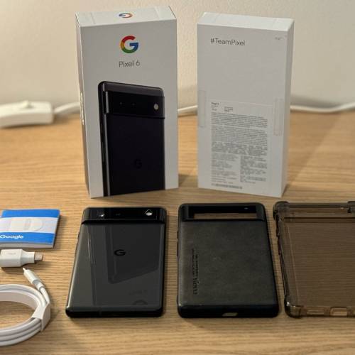 🔥99%新完美冇花磞Google Pixel 6 128GB 風暴黑全套齊件 已有mon貼鏡頭貼 功能100%...