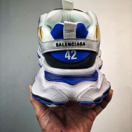 Balenciaga巴黎世家 CARGO 圓頭系帶 低幫生活休閑鞋 巴黎11代 白灰藍