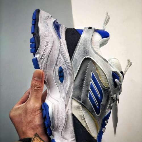 Balenciaga巴黎世家 CARGO 圓頭系帶 低幫生活休閑鞋 巴黎11代 白灰藍