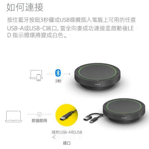 全新會議無線藍牙電話麥克風揚聲器收音拾音器Speak 2 55 MS