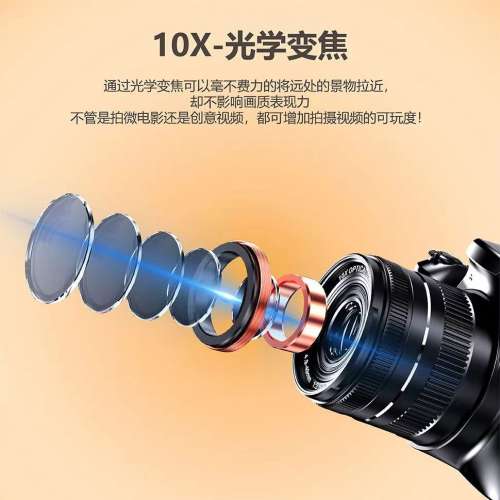 6400萬鏡頭伸縮入門微單數位相機可拍月亮4k高清錄製學生旅遊相機W2-攝月版256G卡