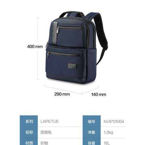 新秀麗（Samsonite）14吋電腦雙肩包商務包休閒通勤背包男NV6*01004