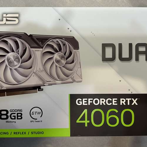 (香港行貨)ASUS DUAL-RTX4060-O8G-WHITE 顯示卡 (99.9%新)
