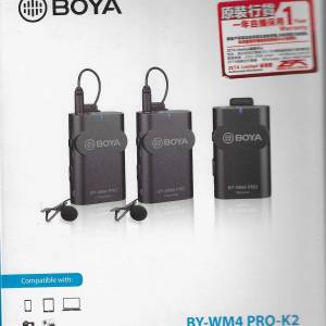 BOYA BY-WM4 PRO-K2  1對2 無線咪高峰組 (適用手機/相機 無線領夾麥 無線mic)