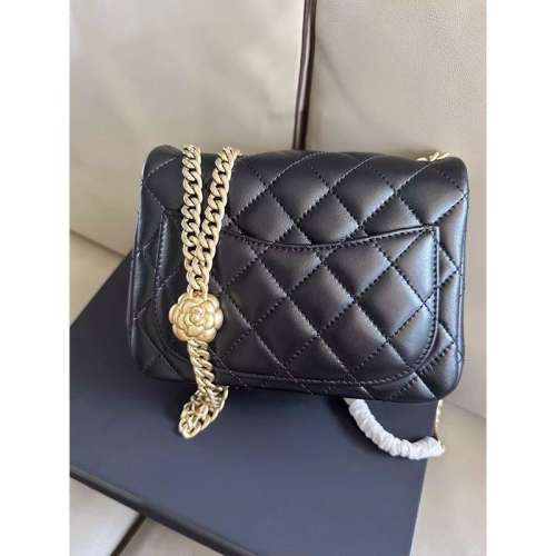 2024新款胖子香風金球菱格鏈條真皮時尚單肩斜挎包女包包