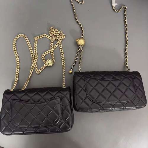 2024新款胖子香風金球菱格鏈條真皮時尚單肩斜挎包女包包