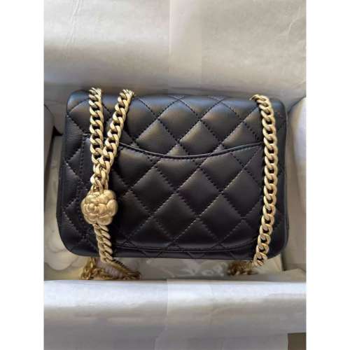 2024新款胖子香風金球菱格鏈條真皮時尚單肩斜挎包女包包