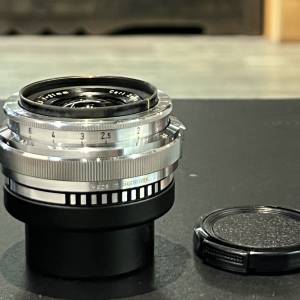 Contax rangefinder Zeiss 21mm f4.5 Biogon lens with adapter to L/M non-coupling