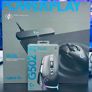 90%新 行貨 Logitech G Powerplay + G502 X Plus Mouse 電競無線充電滑鼠墊+無線遊戲...