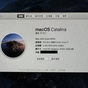Mac Mini 2012 (2.6Ghz四核i7)