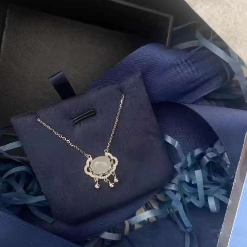 和田玉白玉髓平安鎖小眾新款送禮款s925