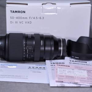 Tamron 50-400mm F/4.5-6.3 Di III VC VXD 行貨7年保到2030/8 鏡頭 Sony E-mount