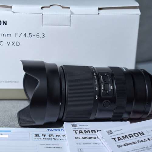 Tamron 50-400mm F/4.5-6.3 Di III VC VXD 行貨7年保到2030/8 鏡頭 Sony E-mount