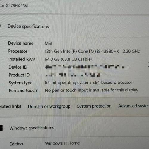 MSI Vector GP78HX 13VI-276HK