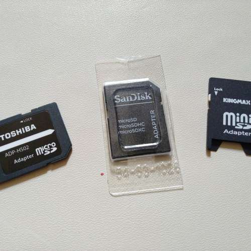 Toshiba / Kingmax / Sandisk 等品牌未用過 Micro-SD轉SD轉換器  (adaptor)