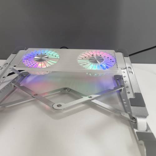 新款笔记本电脑散热器便携式合金支架降温风扇可拆卸