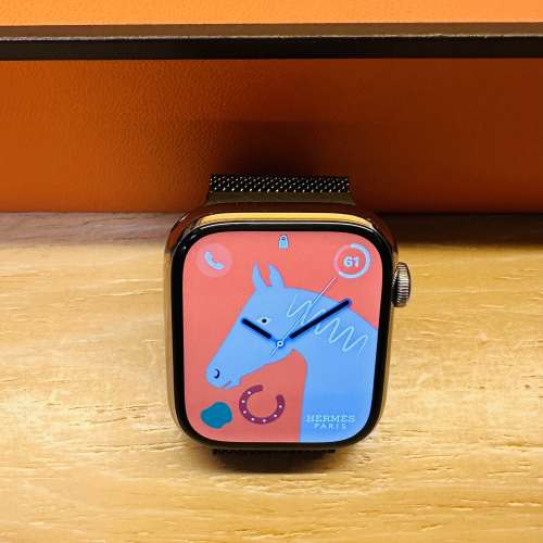 Apple Watch Hermes 銀色 S7 45mm, 有apple care 保養，跟不鏽鋼錶帶，元朗交收，$...