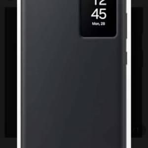 原廠三星Galaxy S24 Ultra 卡夾式感應保護殼黑色及矽膠薄型保護殼(附指環帶)褐灰色