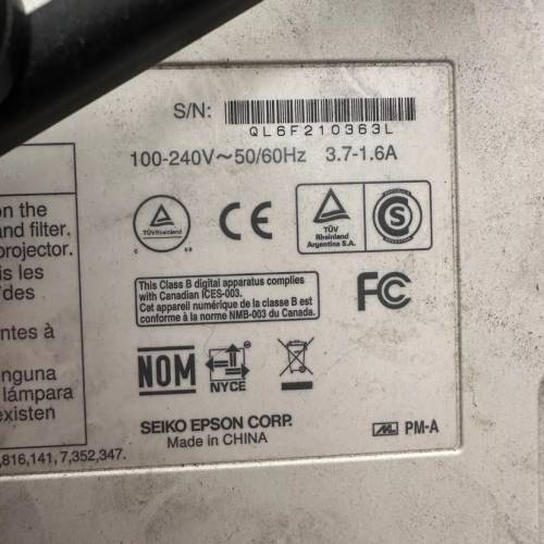 Epson PowerLite Home Cinema 5010 3D LCD Projector With Power Cord Cable