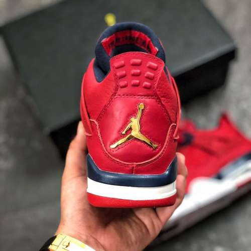 #17 Nike Air Jordan 4 Aj4 Red Sneakers
