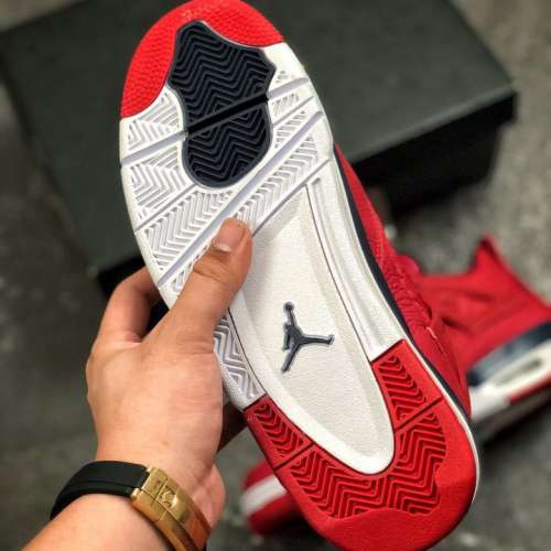#17 Nike Air Jordan 4 Aj4 Red Sneakers