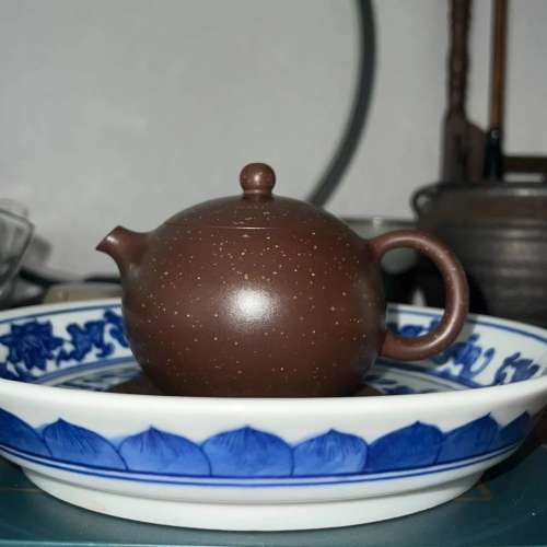 鱼嘴西施紫砂壶 全手工 实力派 原矿老紫泥铺砂